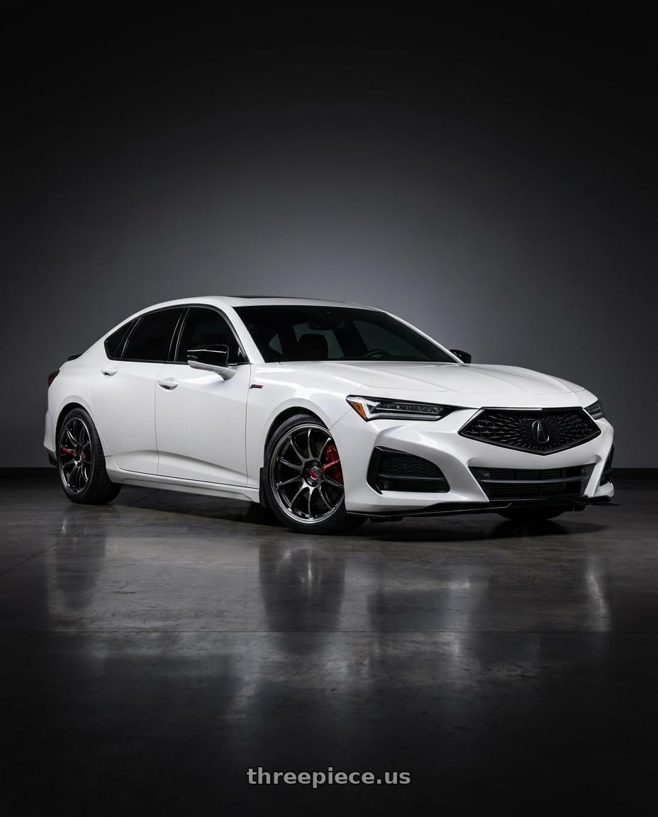 2023 Acura TLX Aspec with Work Emotion Zr10 5x120 19x9.5 +38 Glim Black Diamond Rim cut wheels