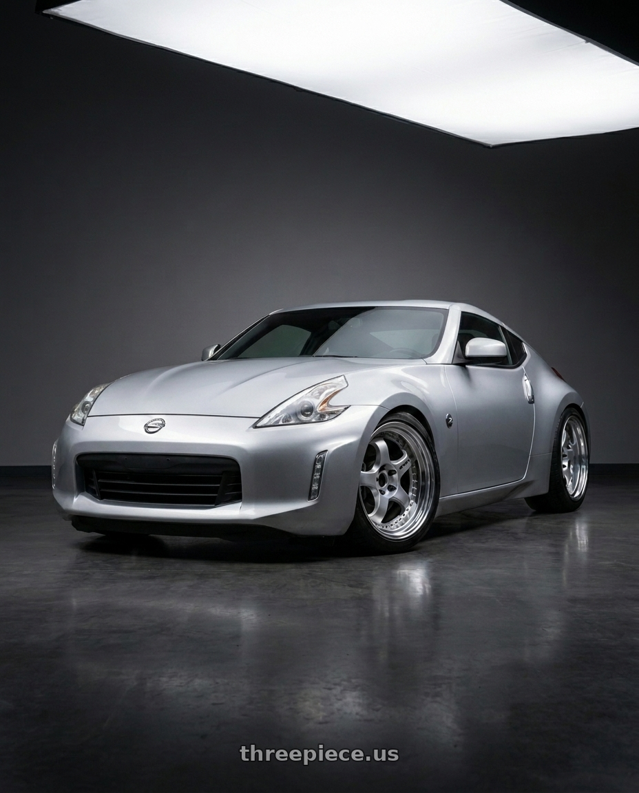 2016 Nissan 370z sport with Work Meister S1 3P 5x114.3 19x10+24 T Disk Silver wheels