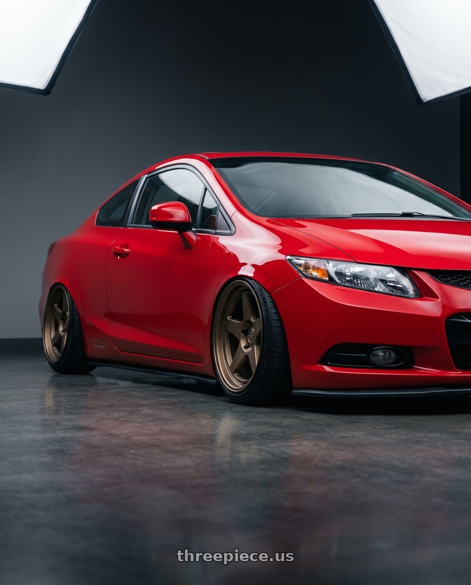 2011 Honda Civic Si with Kansei K12B KNP 5x114.3 18x9.5 22 Bronze wheels