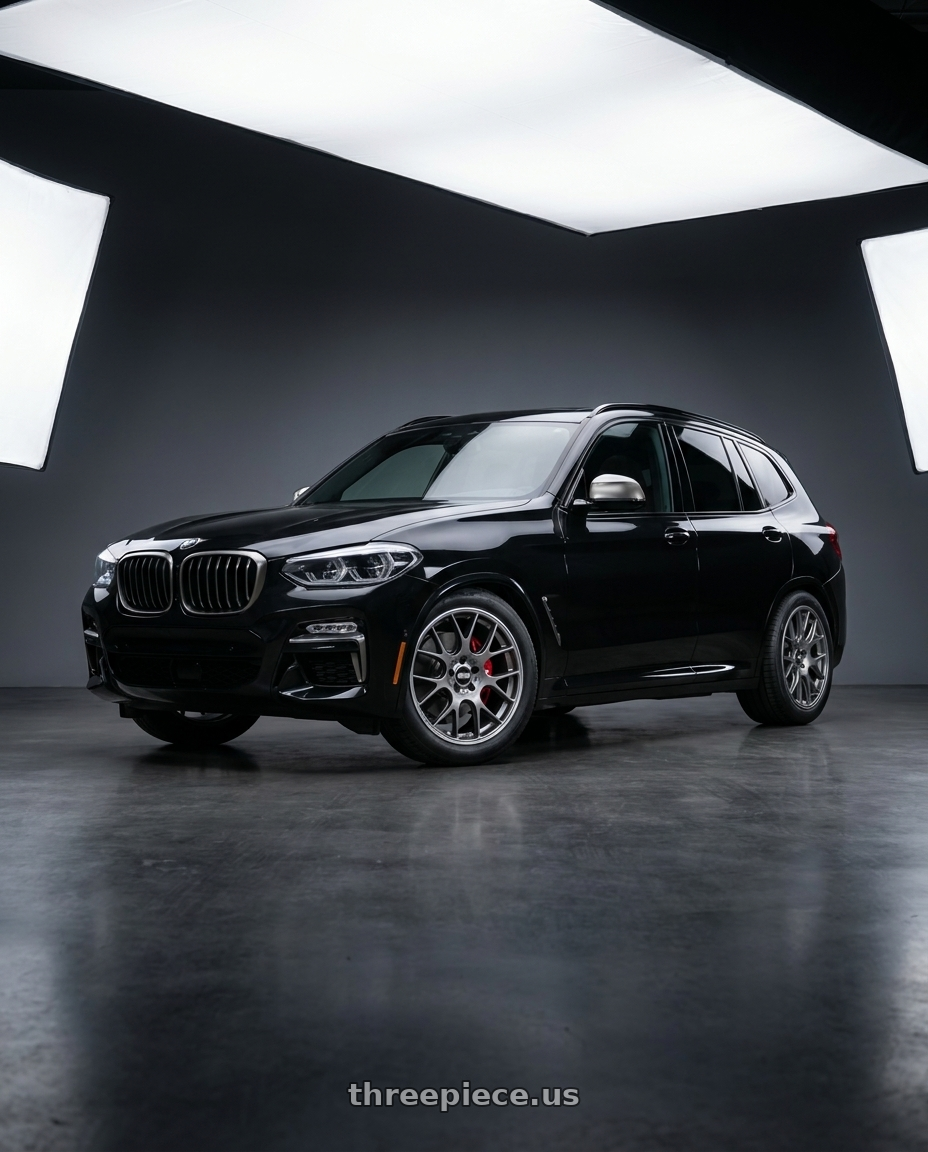 2021 bmw x3 m40i with BBS CH-R 5x120 20x10.5 +24 Satin Titanium Polished Rim Protector wheels