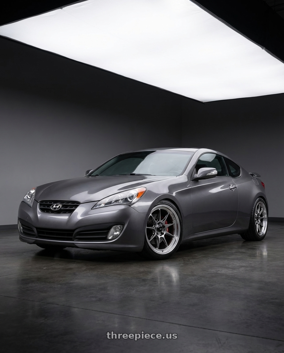 2014 Hyundai Genesis Coupe with Konig Countergram 5x114.3 19x11+18 Hyper Chrome / Machined Lip wheels