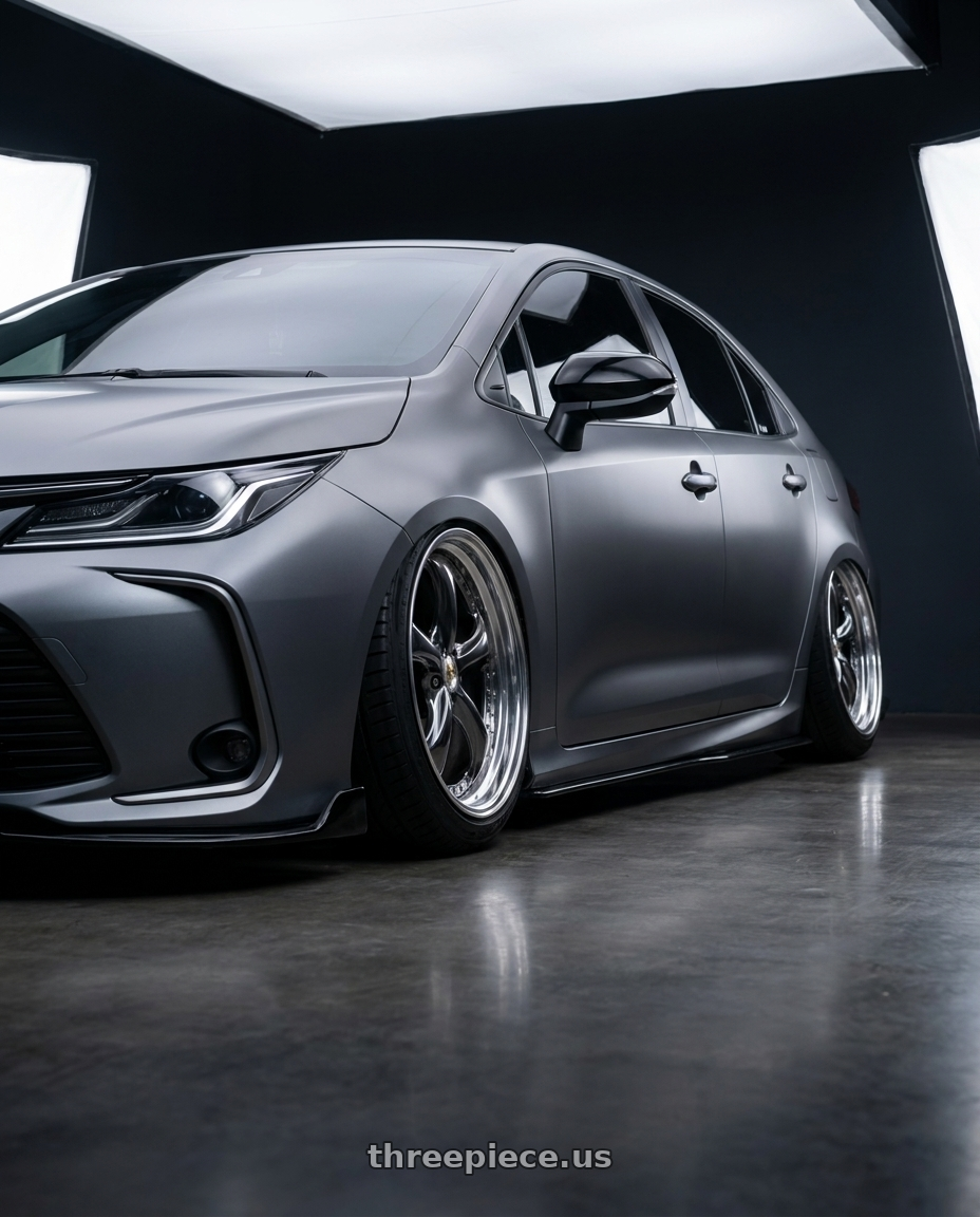 2022 Toyota altis  with Work Wheels VS-KF 5X114.3 19x8+2 Brilliant Silver Black A Disk FULL REVERSE wheels