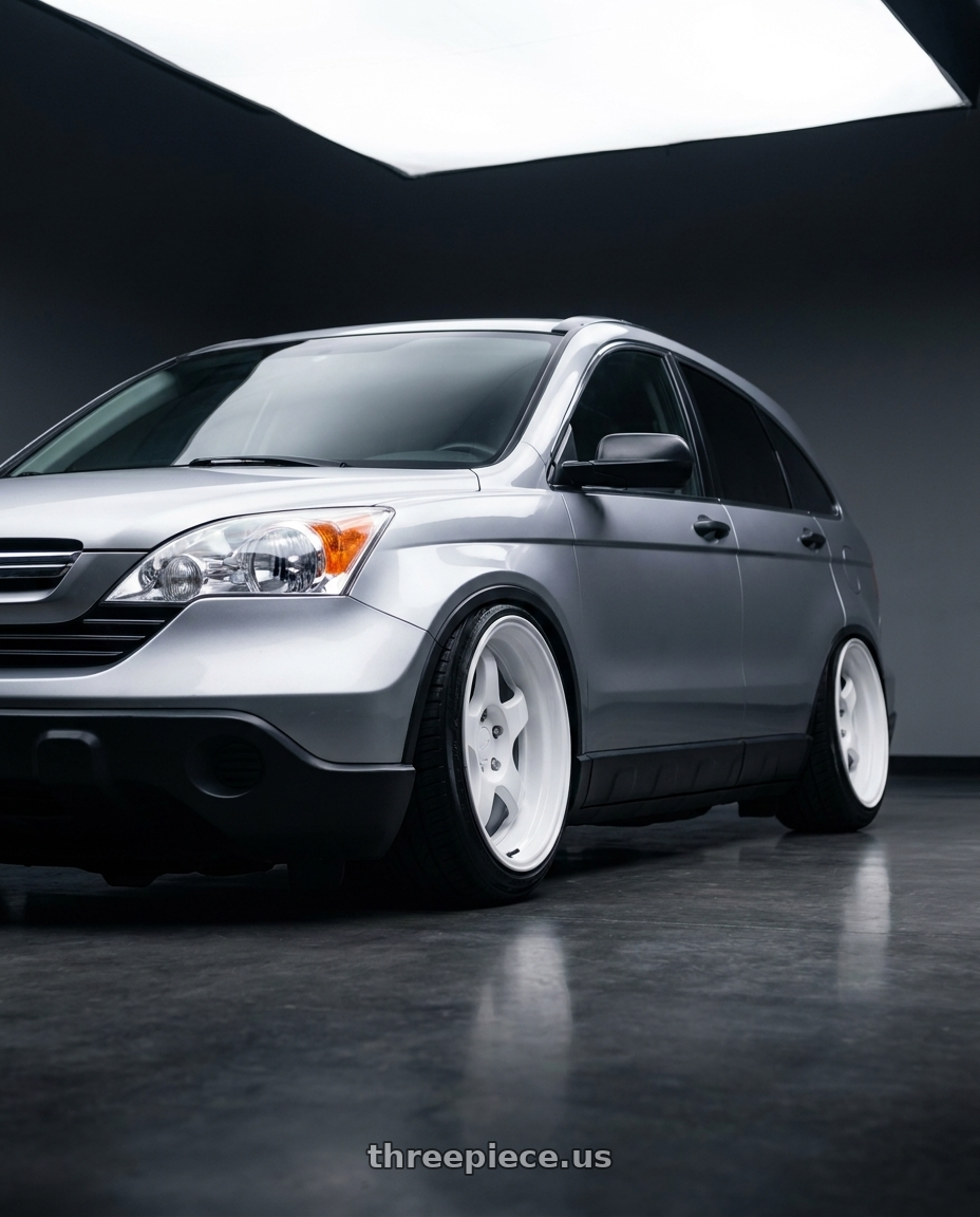 2009 Honda crv with 9six9 SIX-1 Deep 4x100 15X8 +20 Competition White wheels