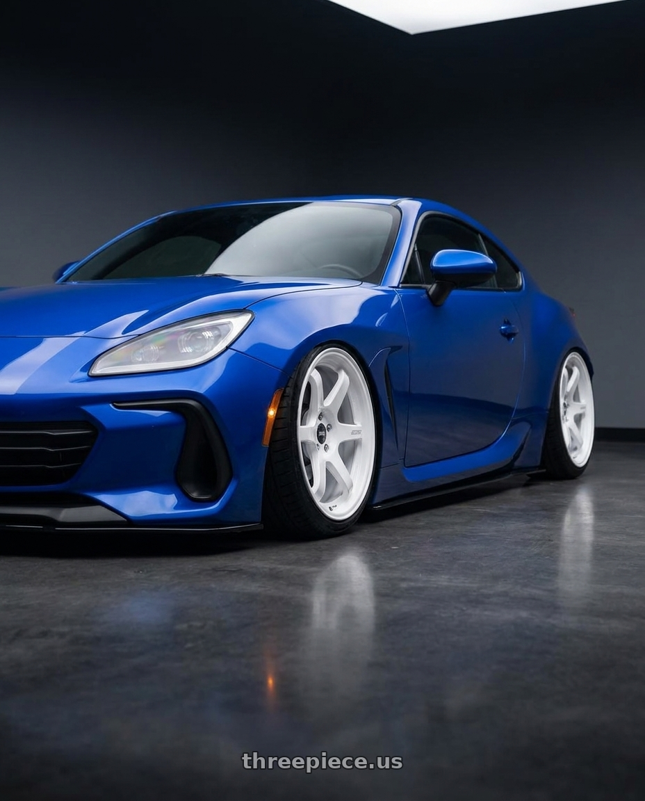 2024 Subaru BRZ with ESR Wheels APEX SERIES AP6 5x114.3 18x9.5 +35 Gloss White wheels