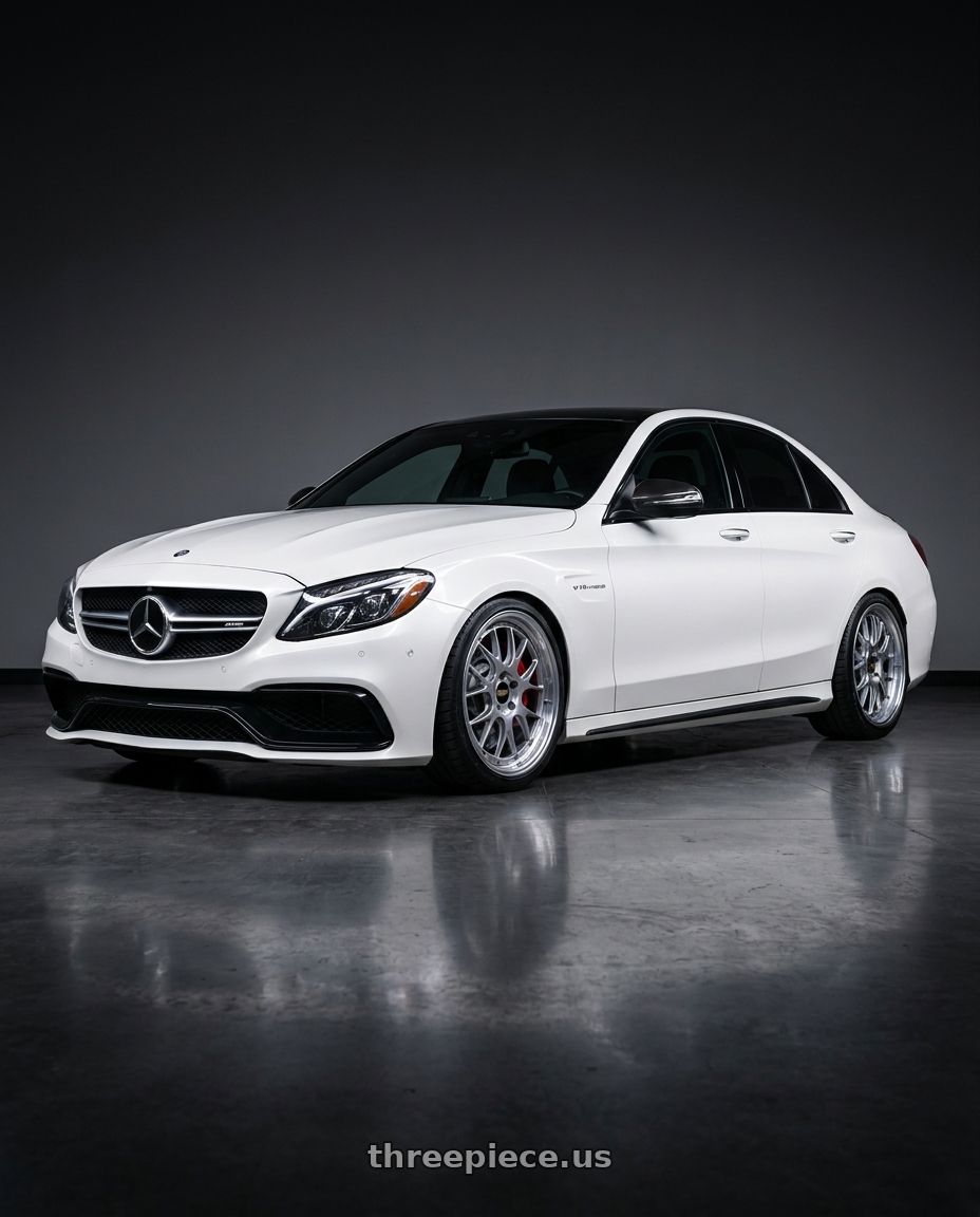 2018 Mercedes Benz C63 S with BBS LM-R 5x112 19x9.5+38 Diamond Silver wheels