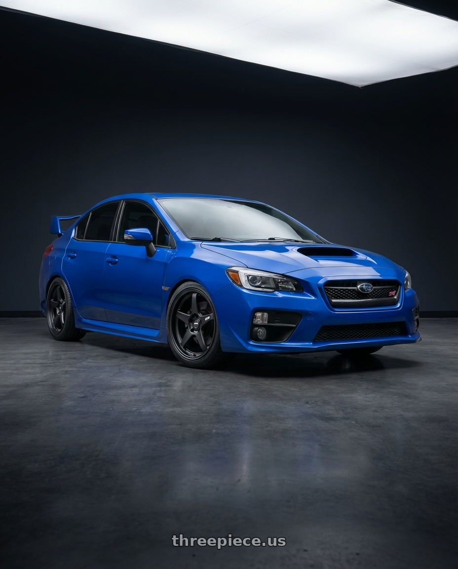 2013 Subaru WRX STI with ESR Wheels APEX SERIES AP5 5x114.3 18x8.5 +30 Matte Black wheels