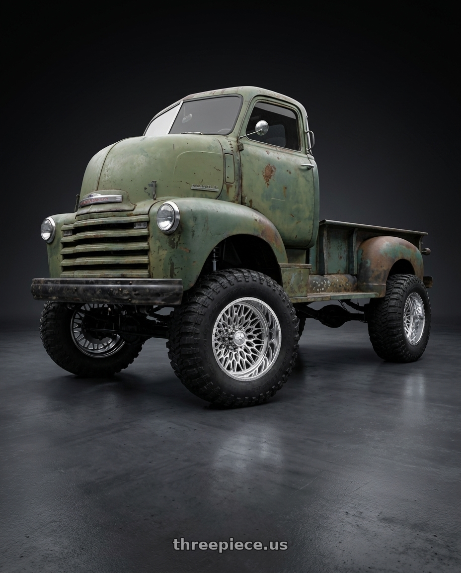 1946 Chevrolet COE Truck with American Force CKH46 FLARE CC 6x135 30x16 -112 Polished wheels