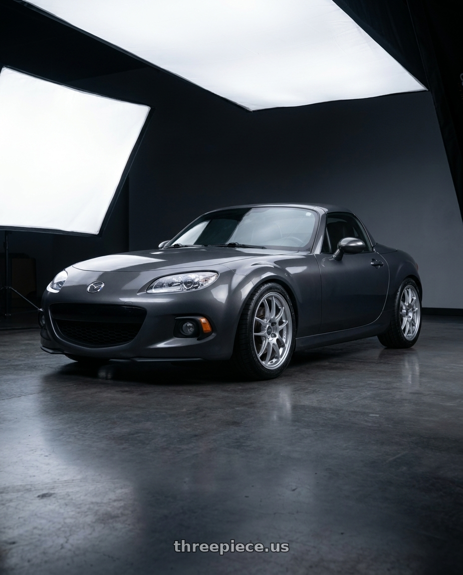 2014 Mazda Miata with Enkei PF01 5x114.3 17x7.5+38 Silver wheels