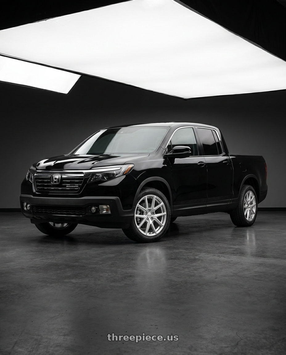 2021 Honda Ridgeline Sport fitted with American Racing AR943 5X120 18X8 +35 HYPER SILVER $319 wheels