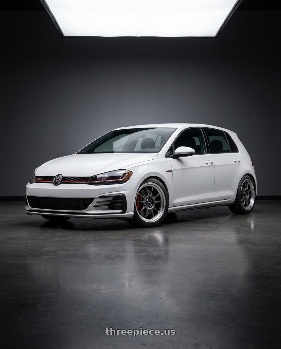 2021 Volkswagen GTI S with Konig Hypergram 5x112 18x8.5+43 Metallic Carbon w/ Machined Lip wheels