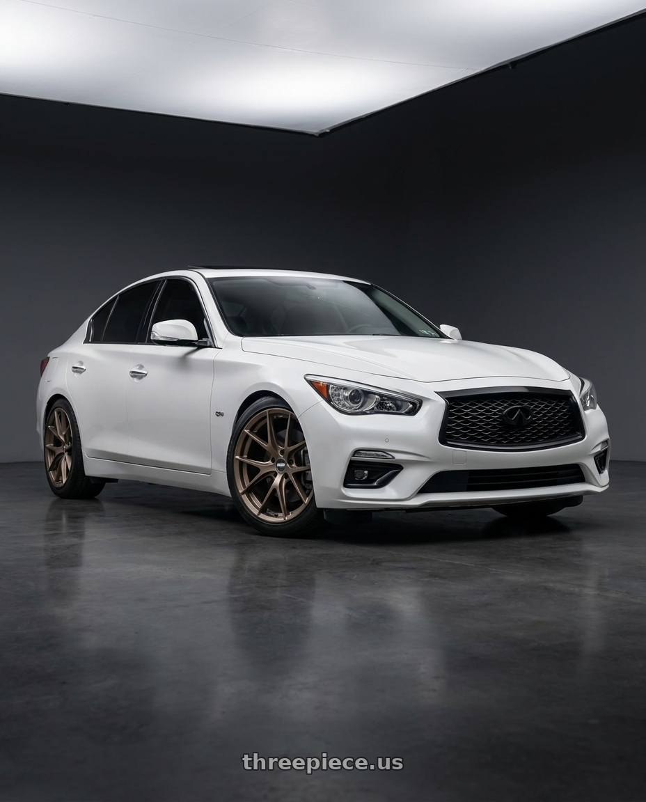 2019 Infiniti Q50 with ESR Wheels FORGETECH SERIES RF2 5x120 18x8.5 +30 Matte Bronze wheels