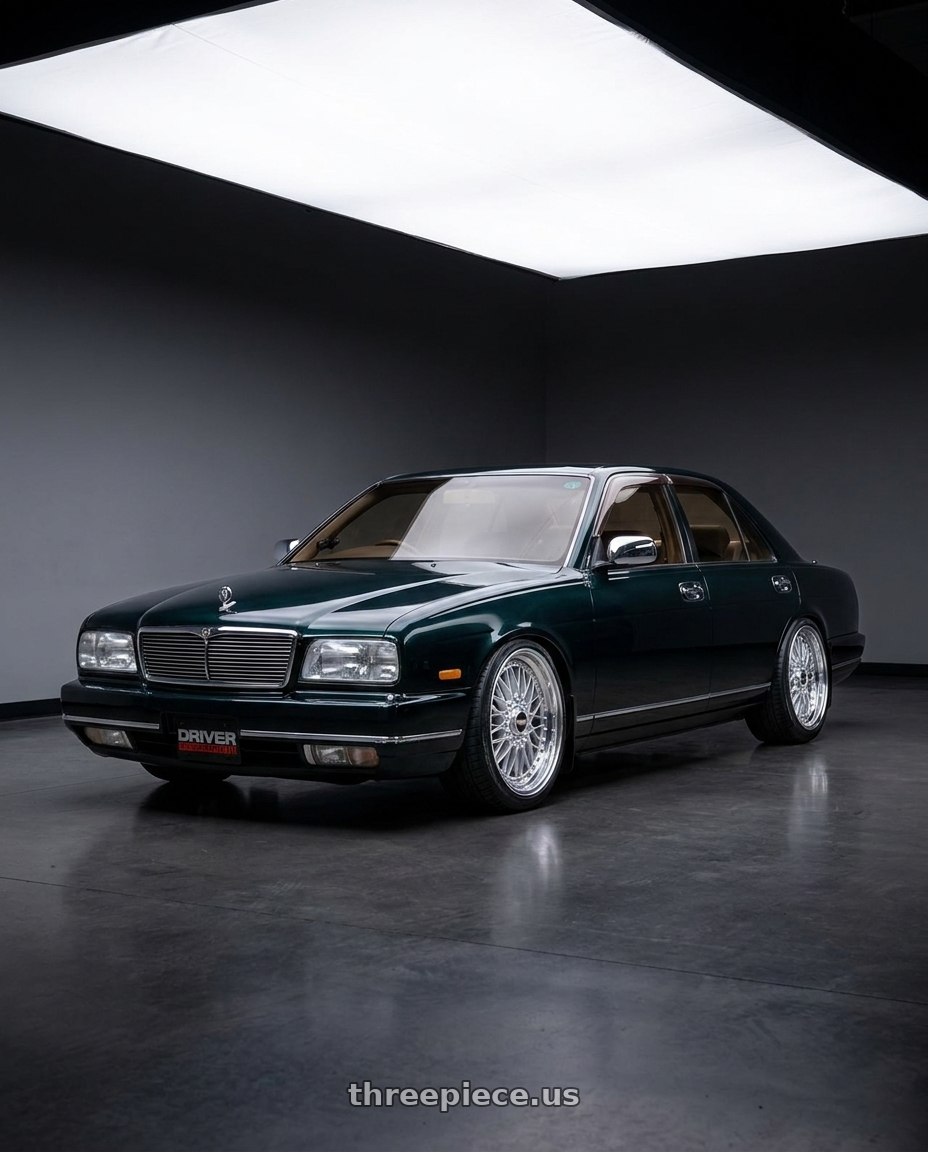 1991 nissan cima with BBS Super 5x112 19x10 +40 Diamond Silver wheels
