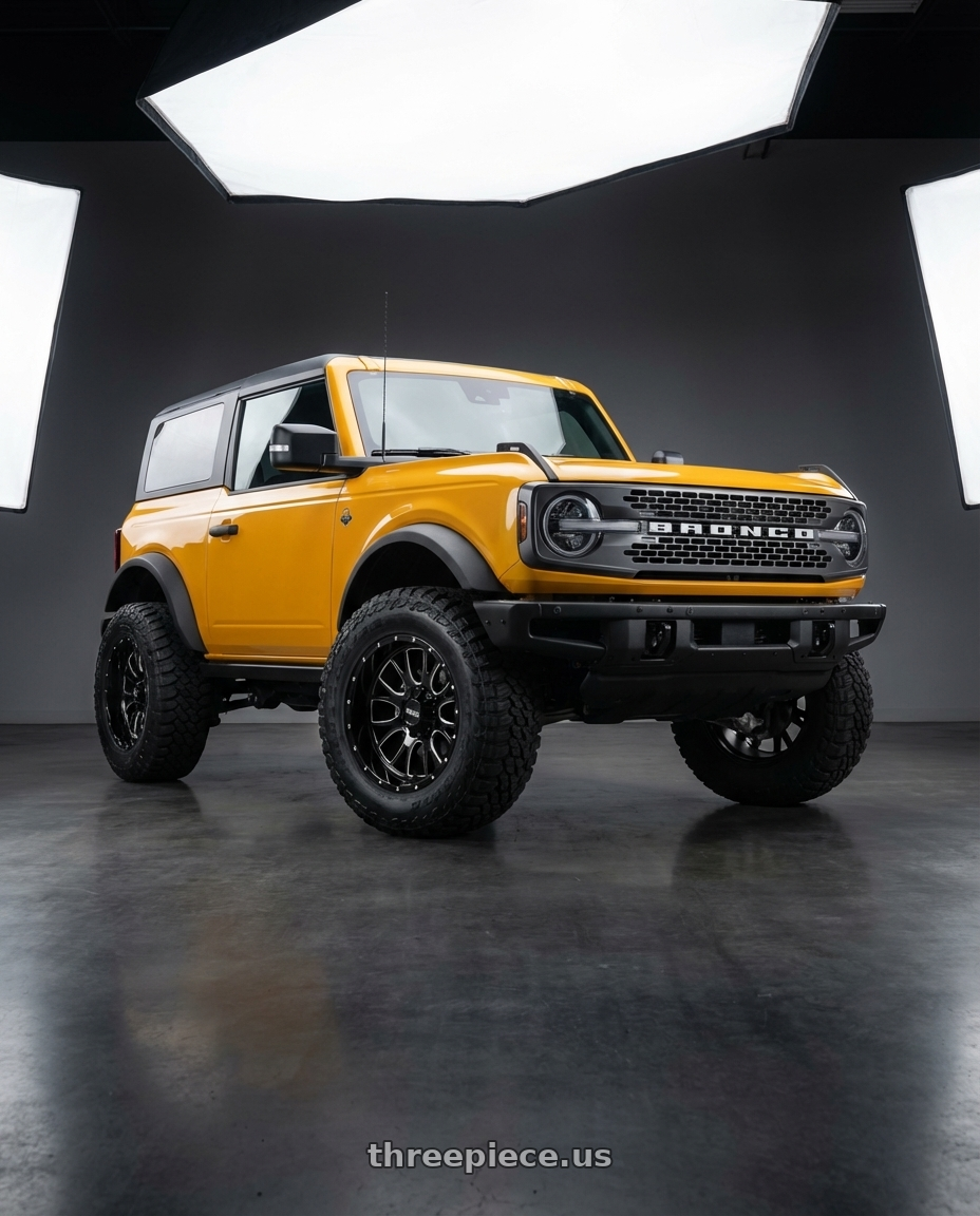 2024 Ford Bronco with Moto Metal MO401 6X139.7 20X10 -24 GLOSS BLACK MILLED wheels