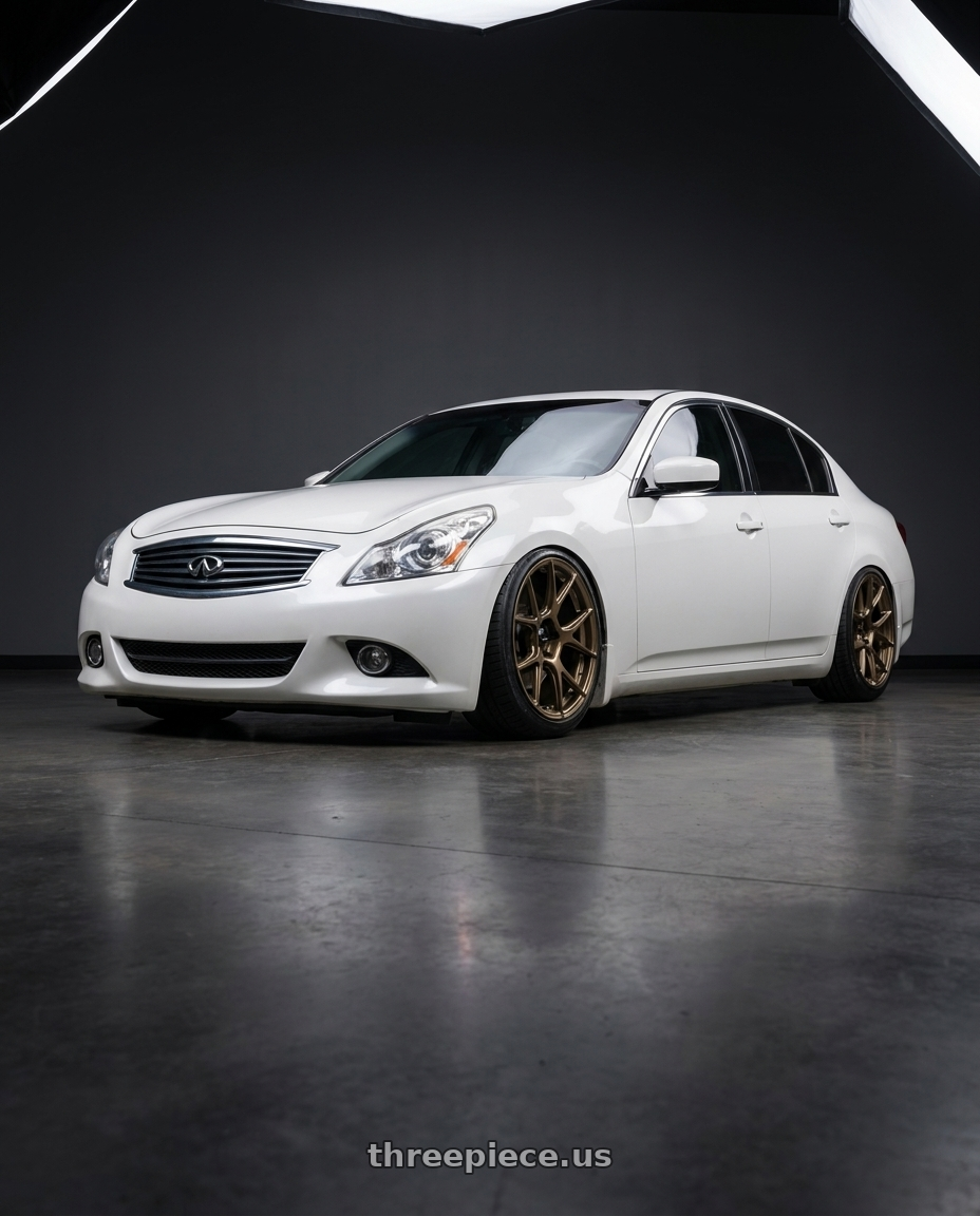 2012 Infiniti G37 with Konig Ampliform 5x114.3 19x10.5+23 Gloss Bronze wheels