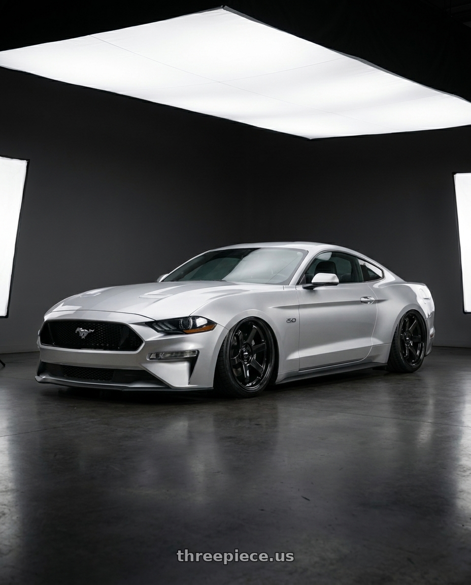 2018 Ford mustang with F1R F106 5x108 18x8.5 +38 Gloss Black wheels