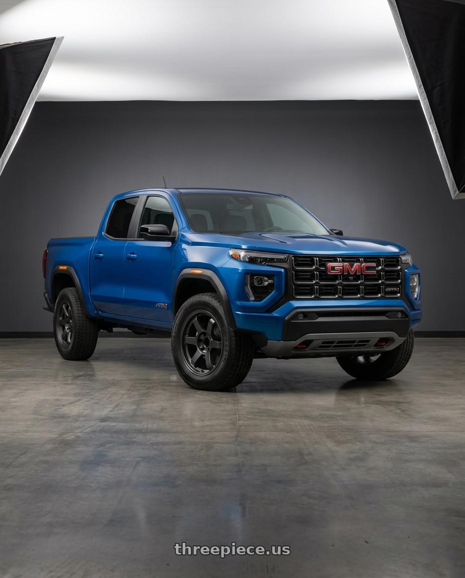 2023 Gmc Canyon Blue with 9six9 SIX-1 Truck 6x139.7 18X9 +0 Carbon Gray wheels
