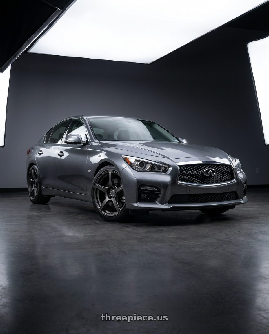 2018 Infiniti q50 luxe with Work Emotion T5r 5x114.3 18x8.5 +35 Matte Graphite wheels