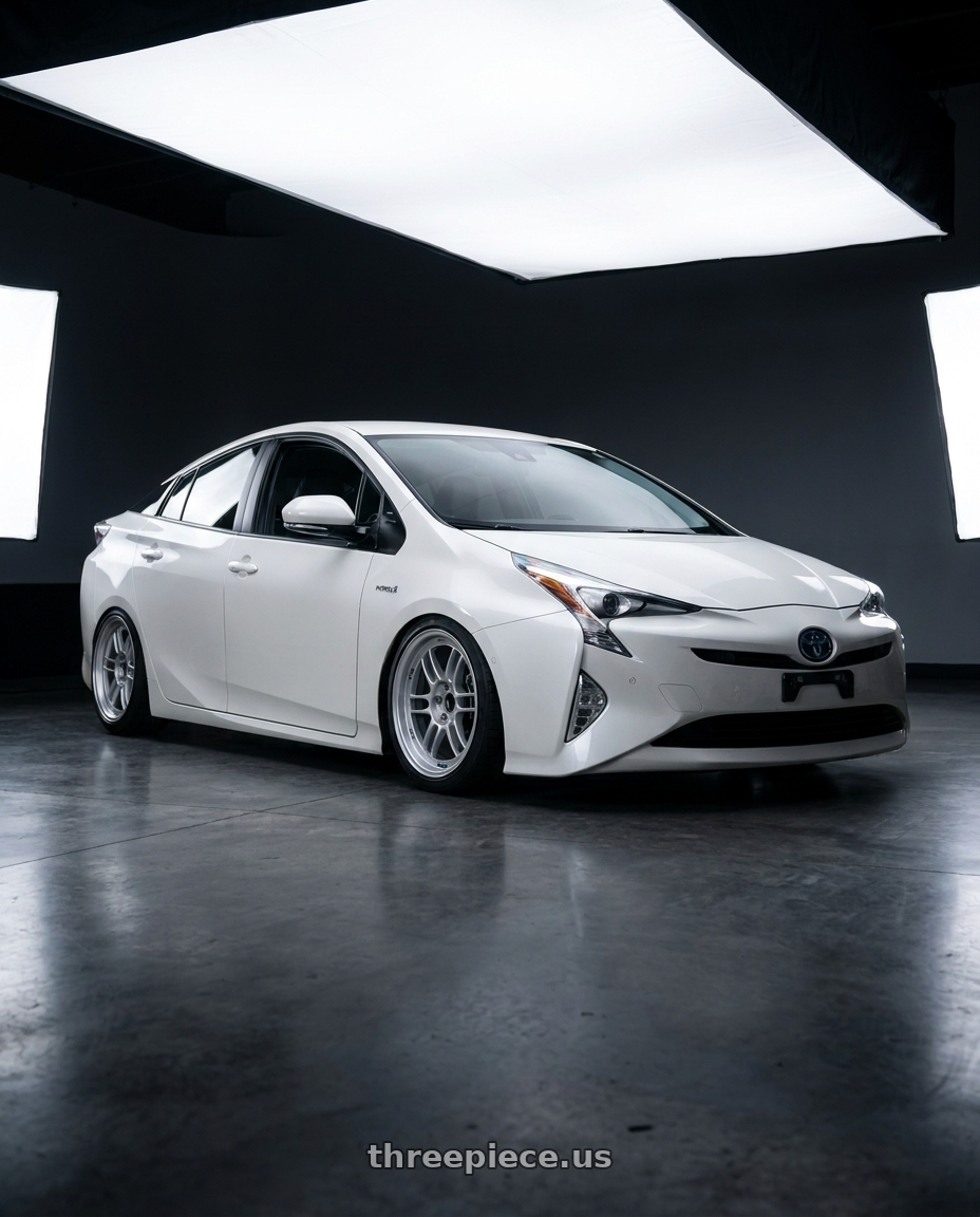 2017 Toyota Prius  with Enkei RPF1RS 5x114.3 18x9.5+12 Silver wheels