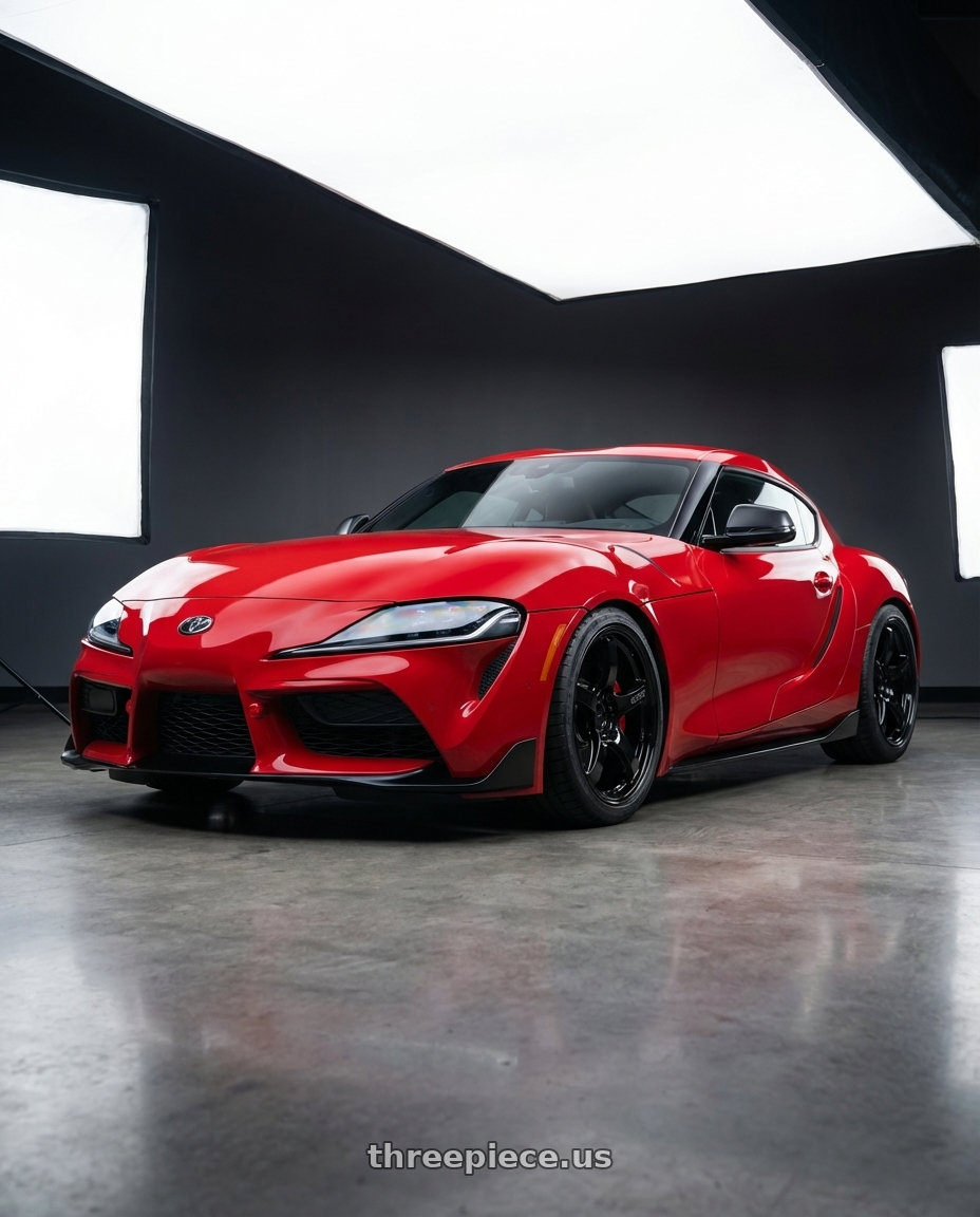 2023 Toyota GR Supra with Gram Lights 57CR 5x112 19x9.5+25 Glossy Black wheels