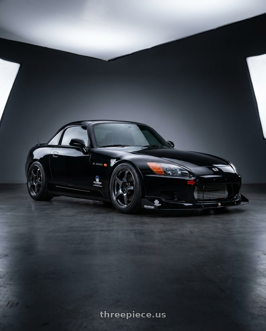 2000 Honda S2000 with Advan Racing TC4 5x114.3 17x8.0 +45 BLACK GUNMETALLIC & RING wheels
