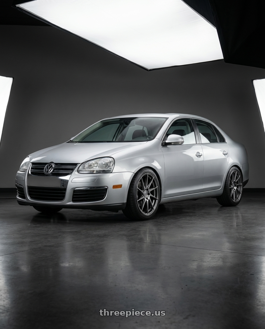 2009 Volkswagen Jetta GLI MK5 with Aodhan AH09 5x112 18x9.5 +35 Hyper Black wheels