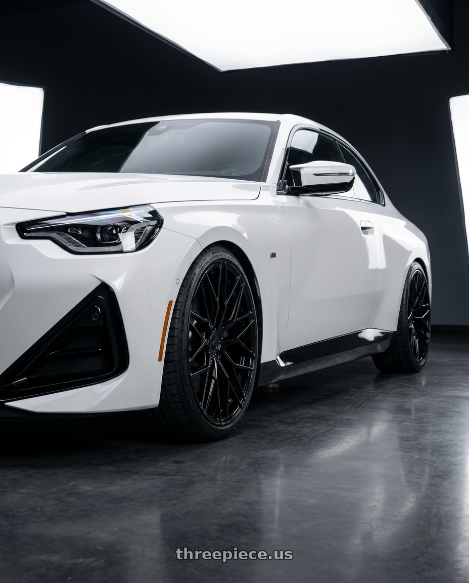 2024 BMW 2 Series G42 with Avant Garde Wheels M520R 5X112 19x9.5 +40 Gloss Black wheels
