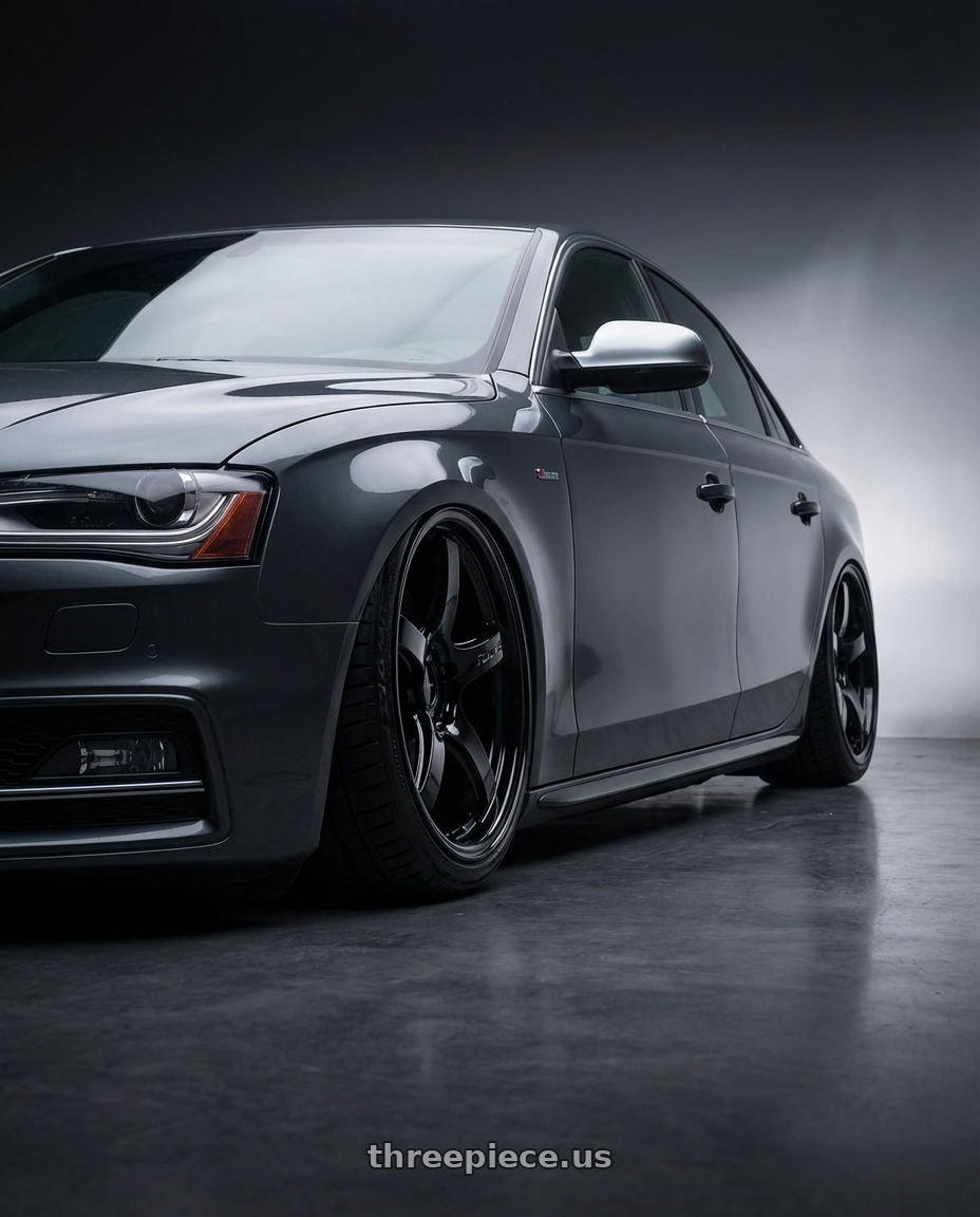 2015 Audi S4 B8.5 with Gram Lights 57CR 5x112 19x9.5+25 Glossy Black wheels