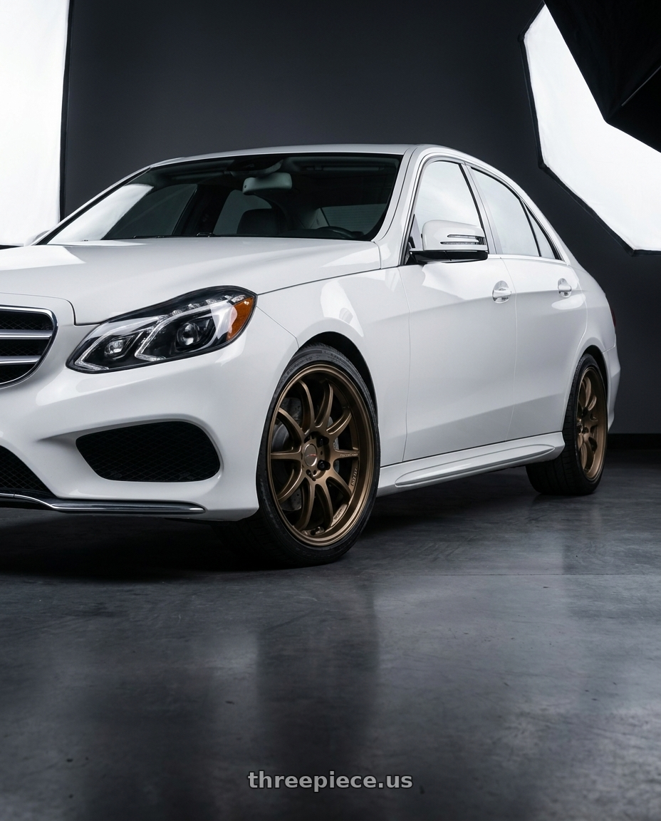2016 Mercedes e350 with Work Emotion D9r 5x112 19x8.5 +38 Matte Bronze wheels