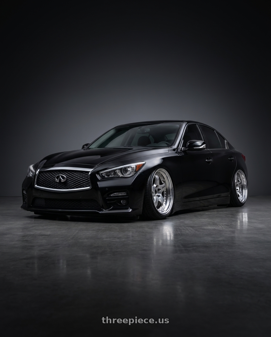 2014 Infiniti q50 base with Work Meister S1 3P 5x114.3 19x8+38 L Disk Bright Buff Finish wheels