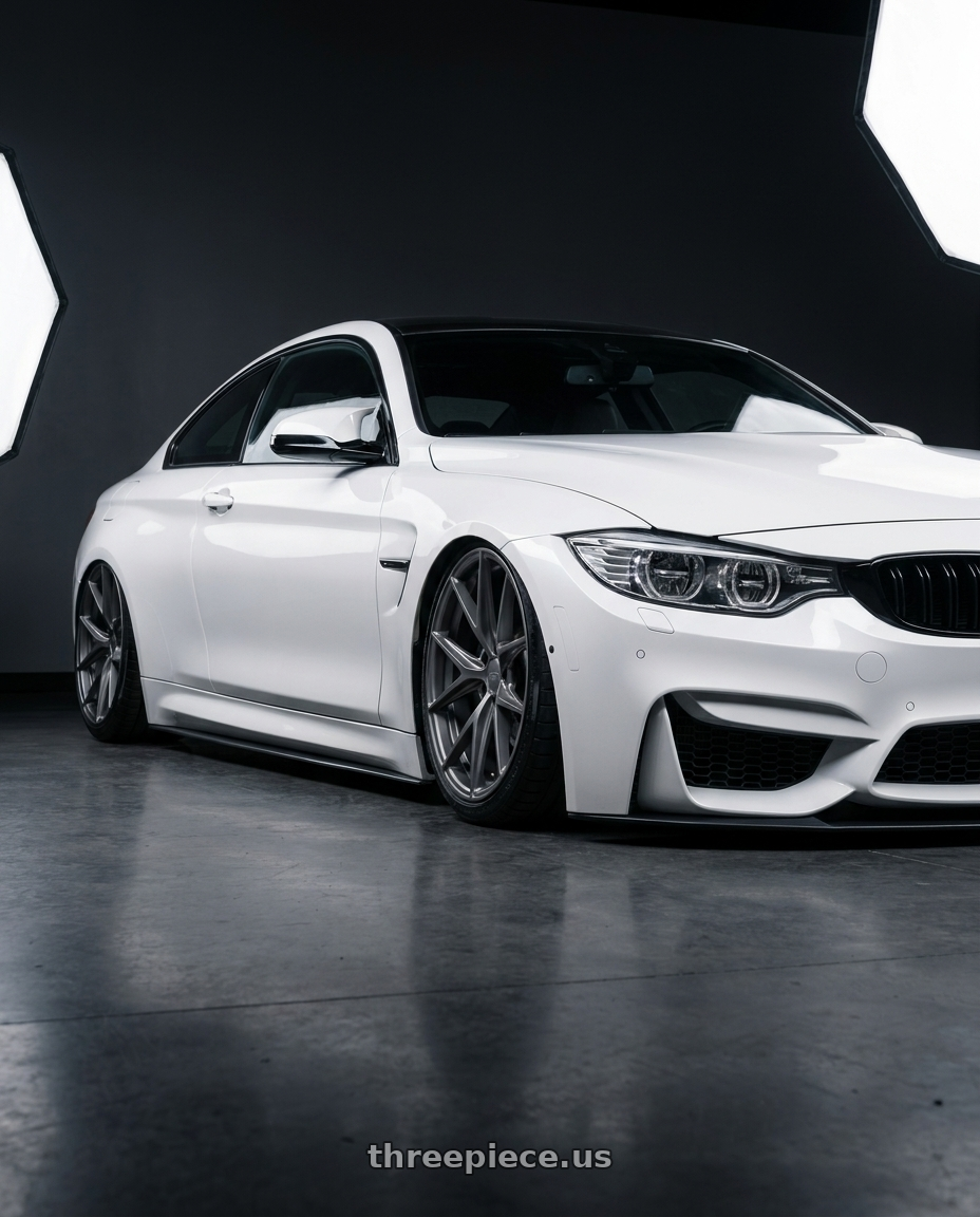 2018 BMW M4 F82 with Niche 1PC M116 MISANO 5X120 19X9.5 +35 MATTE GUN METAL wheels