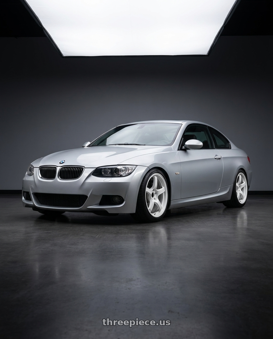 2012 BMW 3 Series E92 with Gram Lights 57CR 5x120 18x9.5+38 Ceramic Pearl wheels