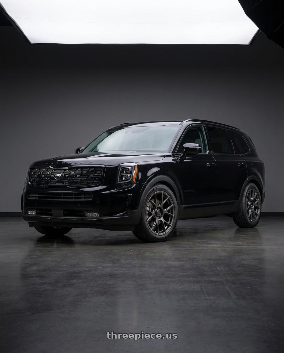 2021 Kia Telluride with Konig Ampliform 5x114.3 18x8.5+45 Dark Metallic Graphite wheels