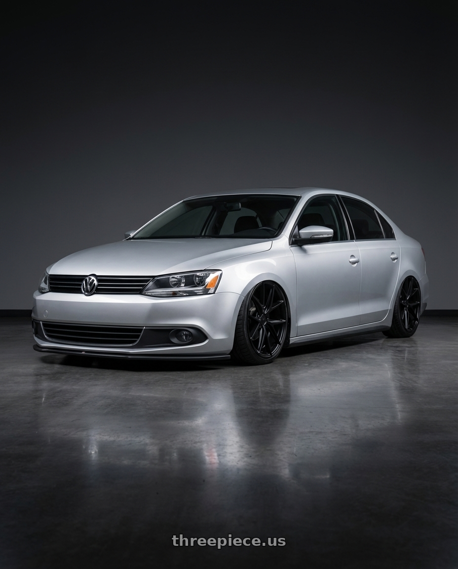 2016 Volkswagen Jetta GLI MK6 with Niche 1PC M117 MISANO 5X112 18X8 +30 MATTE BLACK wheels