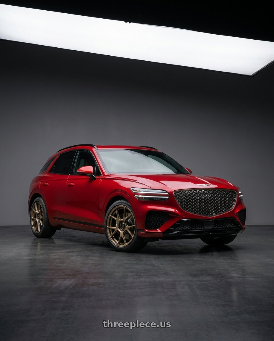Red 2023 GV70 with Konig Ampliform 5x120 19x8.5+32 Gloss Bronze wheels