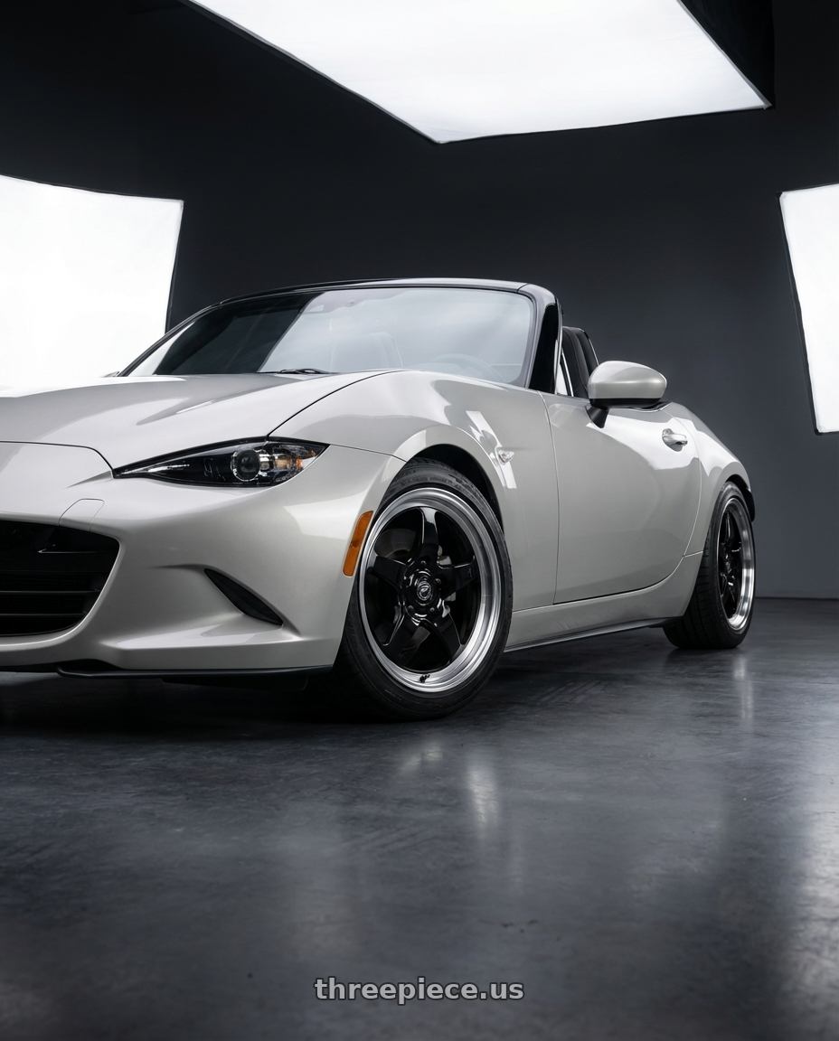 2021 Mazda MX-5 Miata ND with Forgestar D5 Drag 5x114.3 17x7 +6 Gloss Black Machined wheels