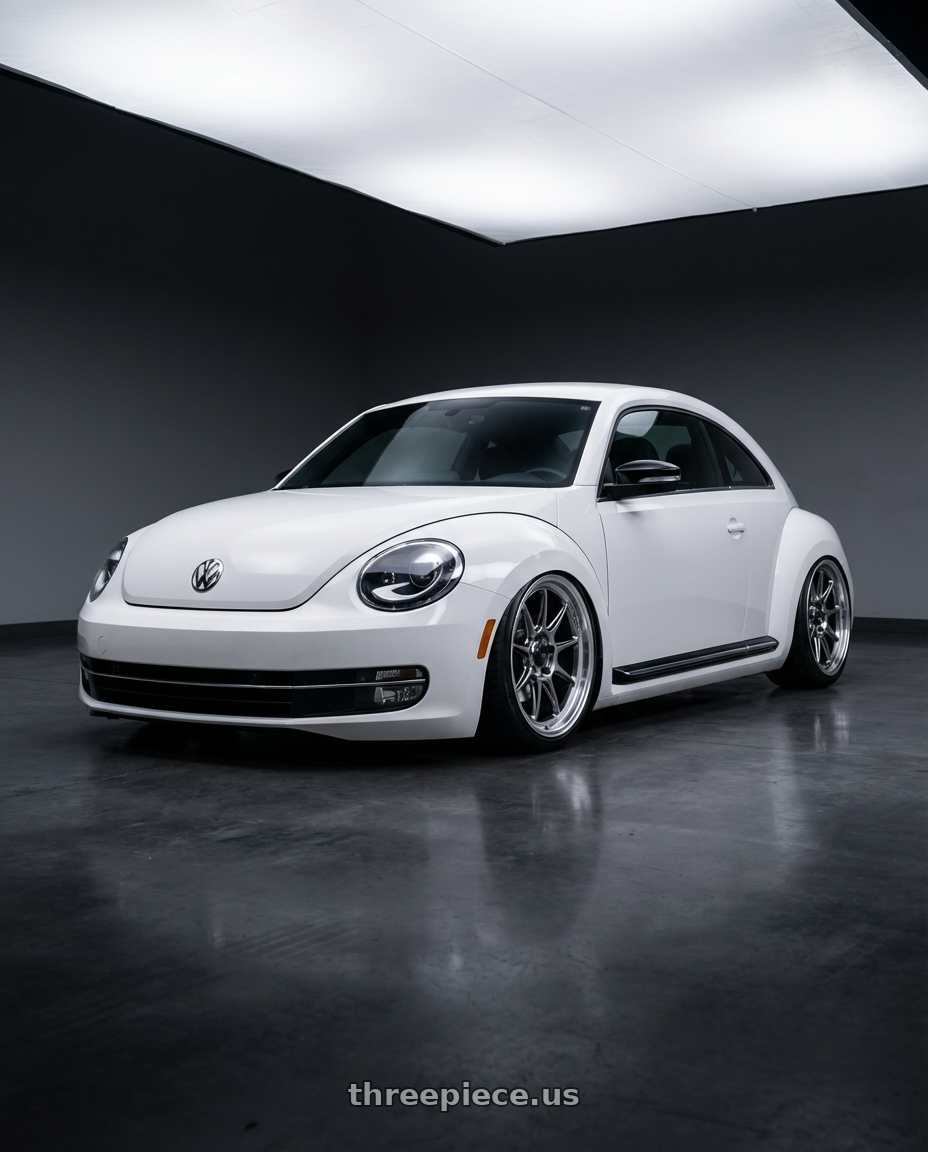 2016 Volkswagen Beetle Turbo with Konig Countergram 5x112 19x8.5+43 Hyper Chrome / Machined Lip wheels