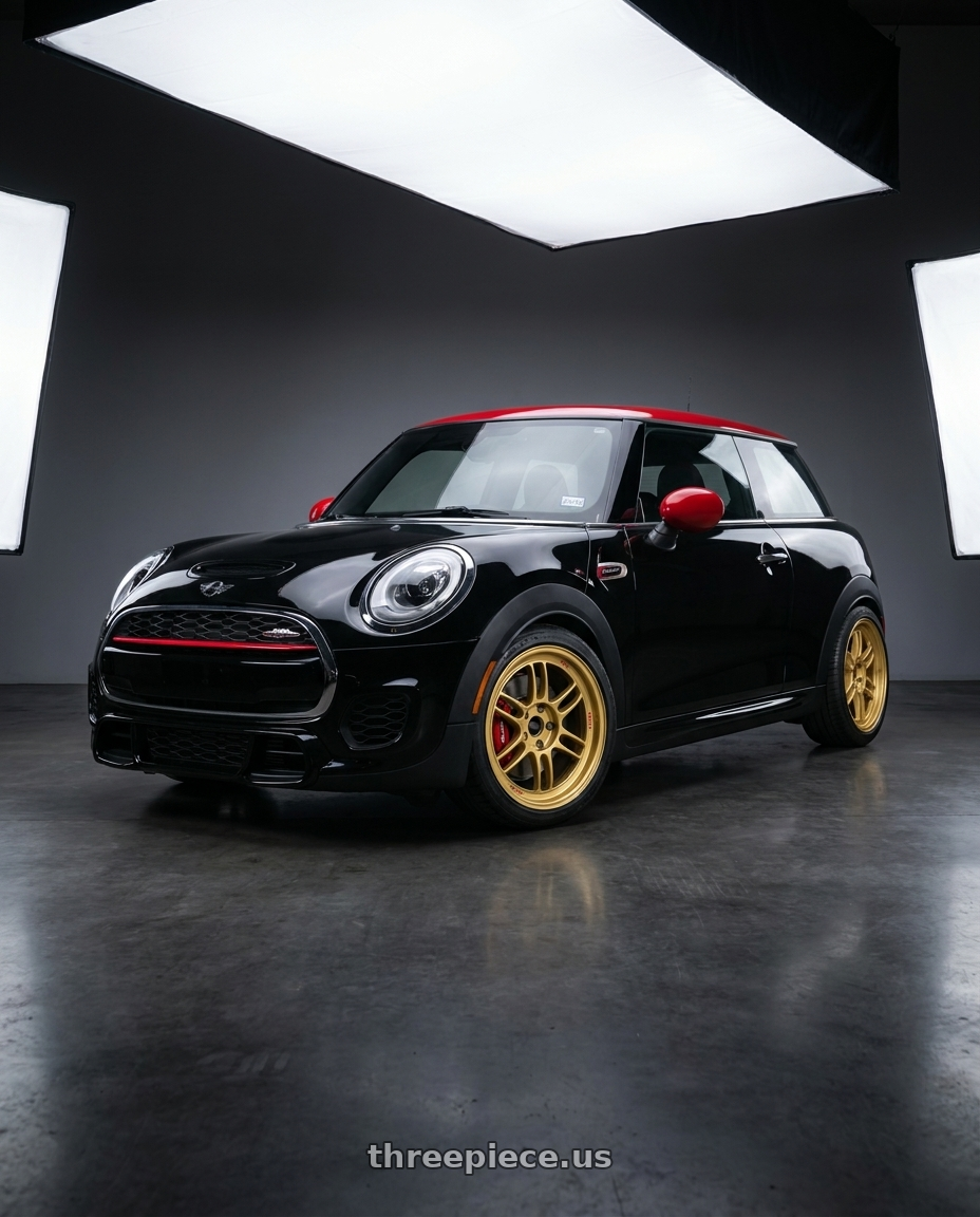 2017 mini John cooper works with Enkei RPF1 5x100 18x8+45 Gold wheels