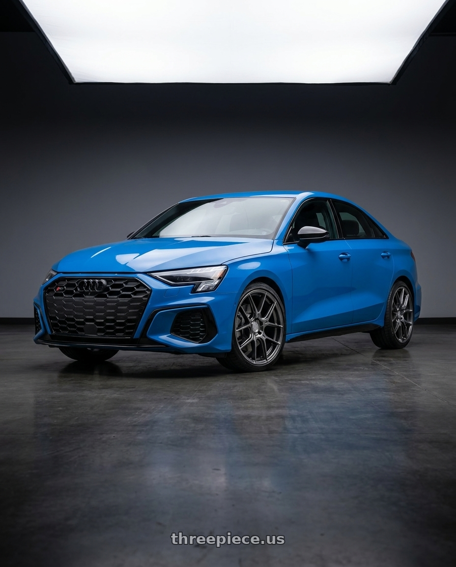 2023 Audi S3 with Aodhan AH-X 5x114.3 19x8.5 +35 Hyper Black wheels
