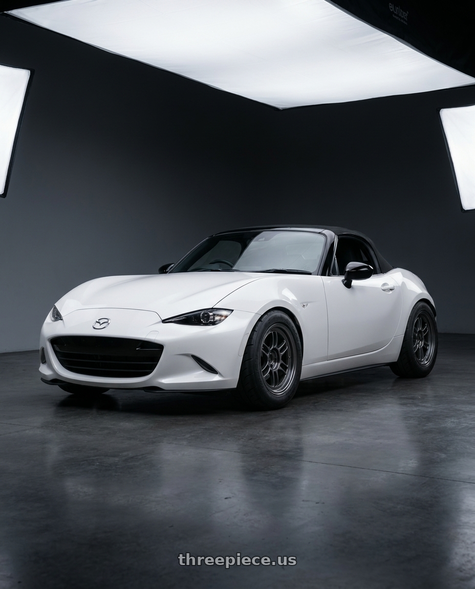 2024 nd mx5 soft top with Enkei RPF1 4x100 15x8+28 Gunmetal wheels
