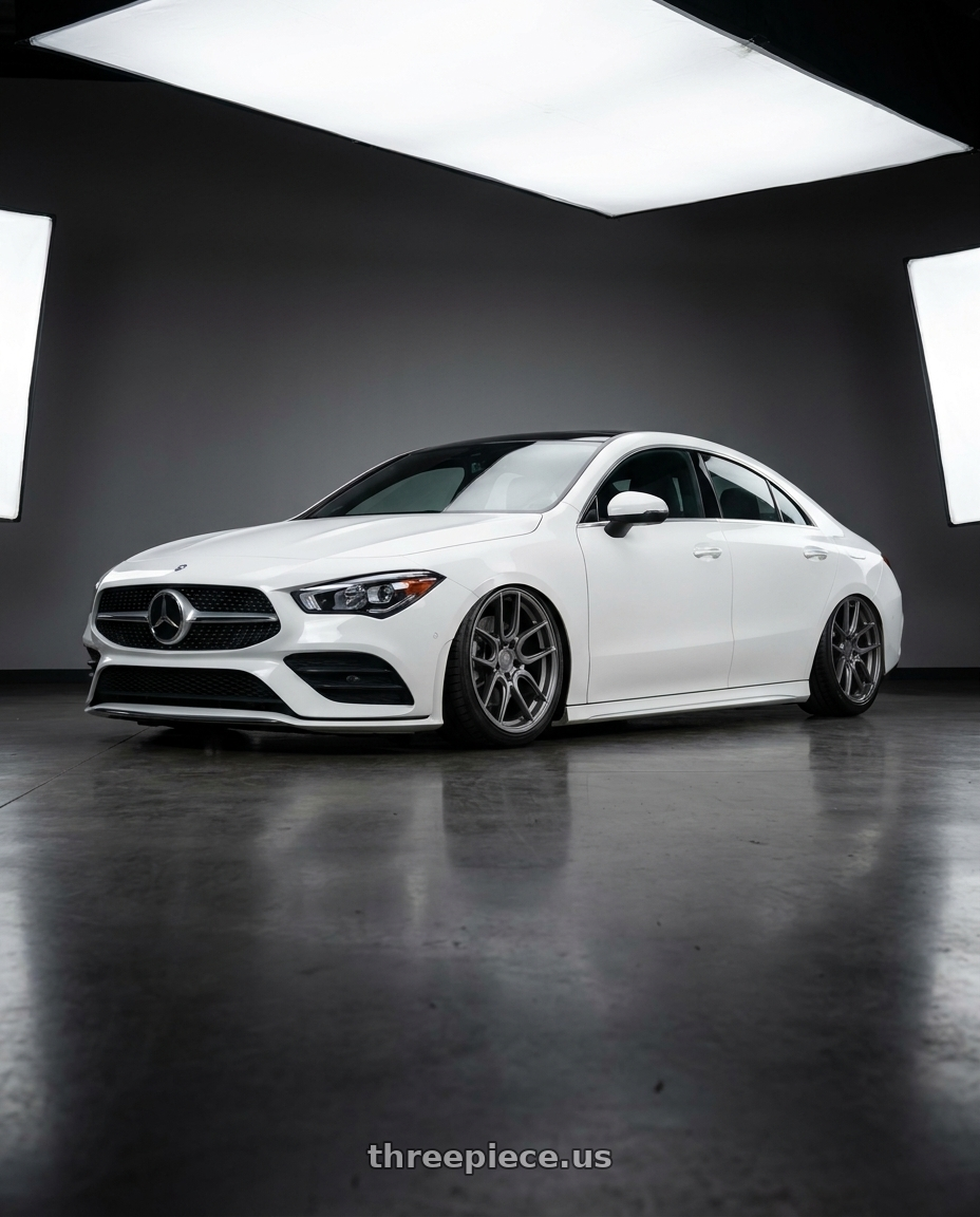 2023 Mercedes-Benz CLA C118 with Aodhan AFF2 5x112 19x9.5+35 Matte Gray wheels