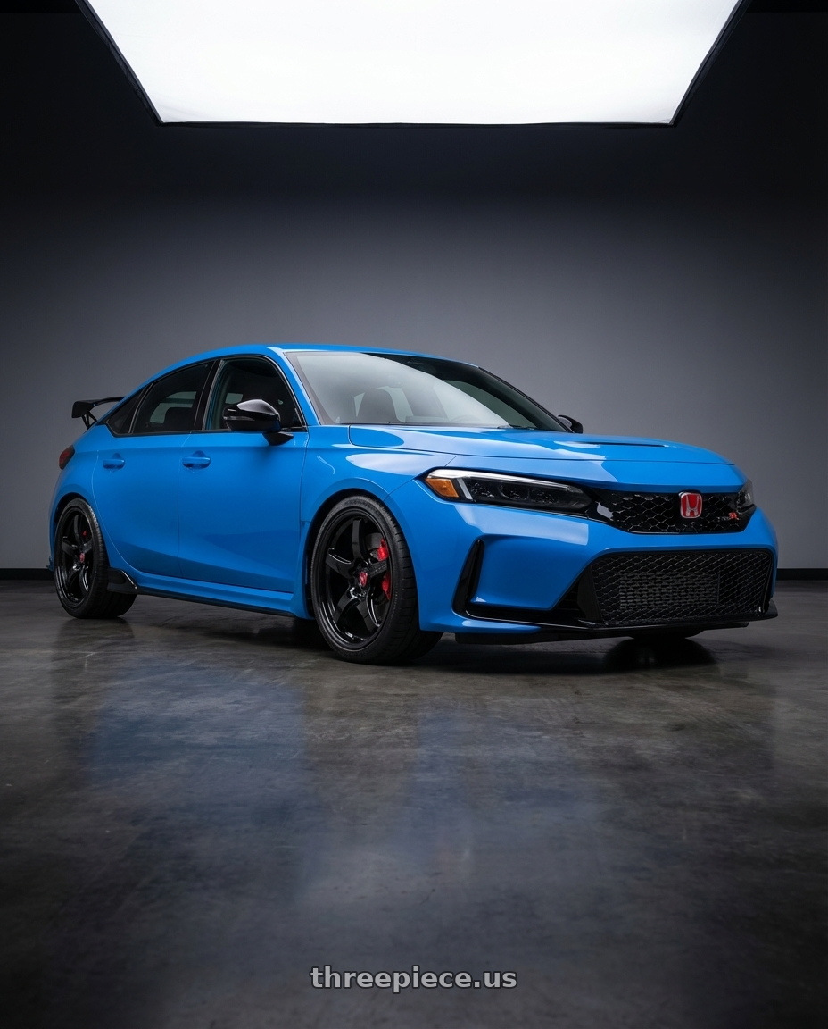 2024 Honda Civic Type R with Gram Lights 57CR 5x120 19x9.5+35 Glossy Black wheels