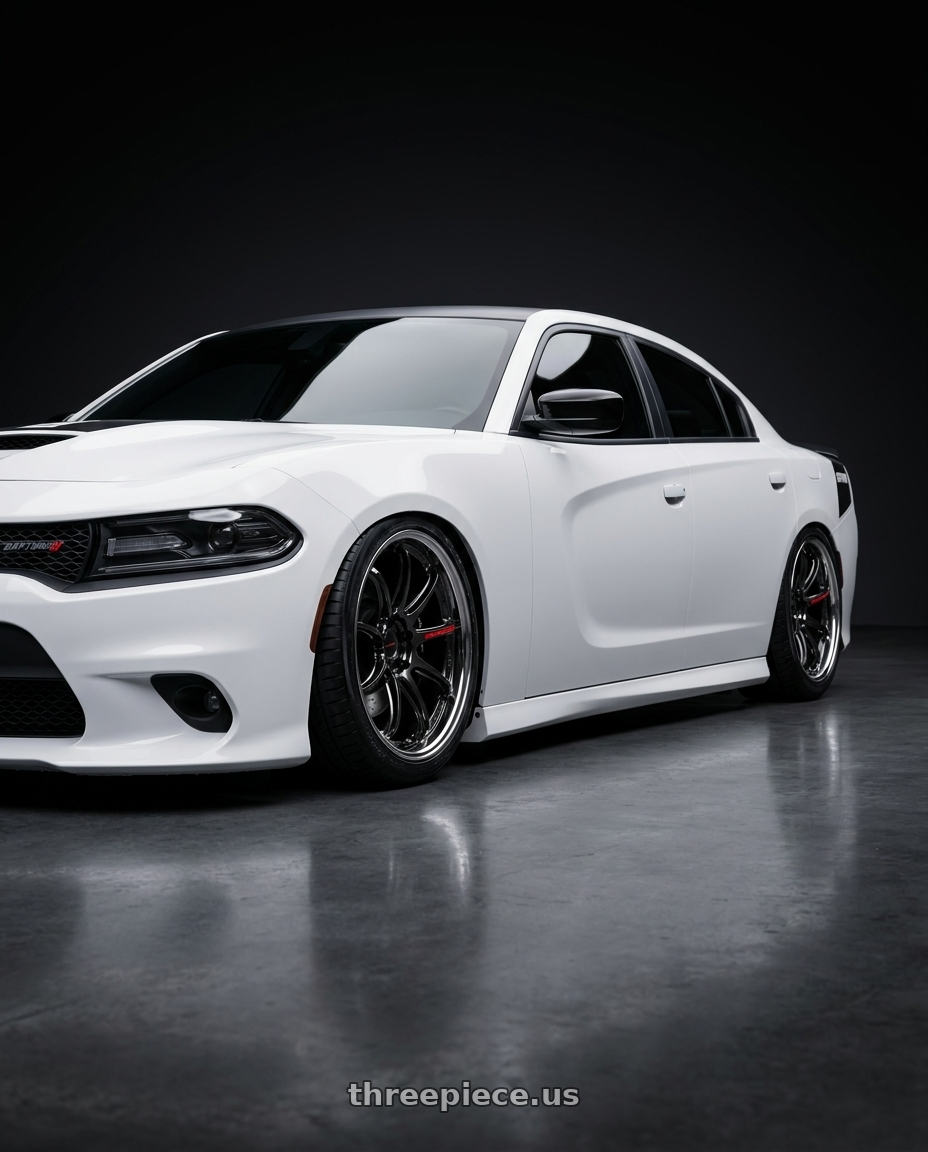 2021 dodge charger with Work Zr10 2P 5x115 20x9.5 +18 Glim Black wheels