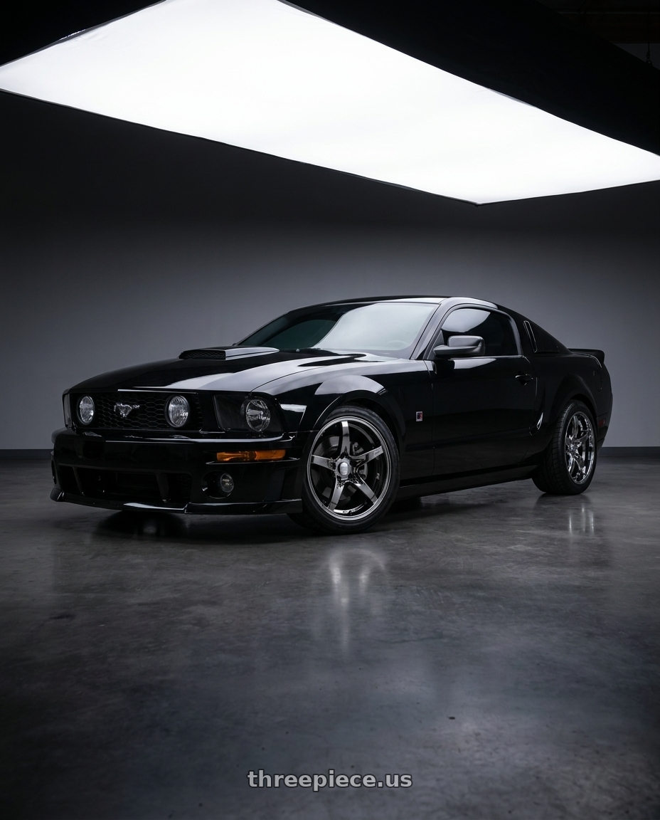 2005 Ford Mustang GT with Stage Wheels Monroe 5x114.3 18x10 +0 Black Chrome wheels