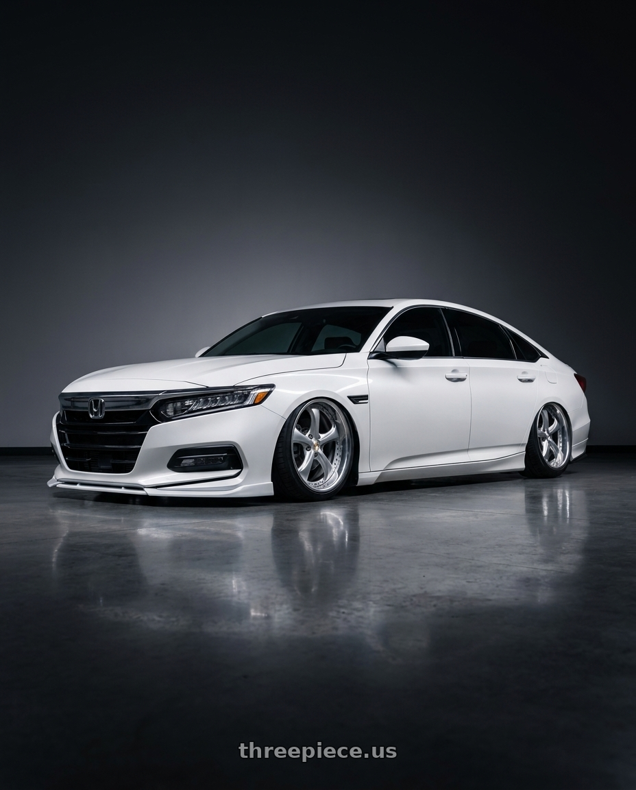 Honda accord 2018 with Work Wheels VS-KF 5X114.3 19x7.5+40 Light Grey Silver O Disk FULL REVERSE wheels