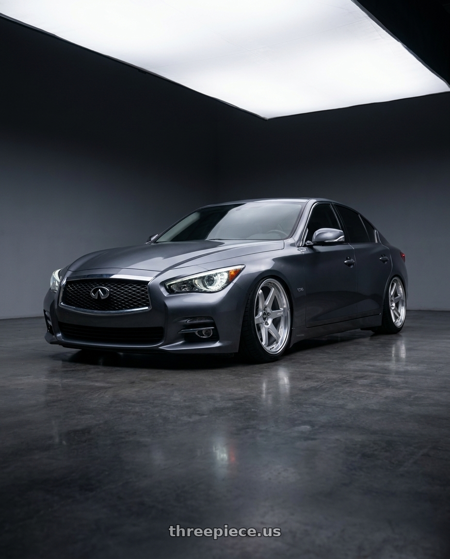 2015 Infiniti q50 base with ESR Wheels APEX SERIES AP6 5x114.3 18x9.5 +22 Hyper Silver wheels