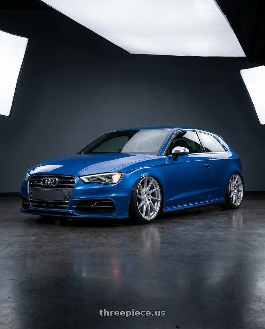 2019 Audi S3 8V with Aodhan AH09 5x112 18x8.5 +35 Gloss Silver Machined Face wheels