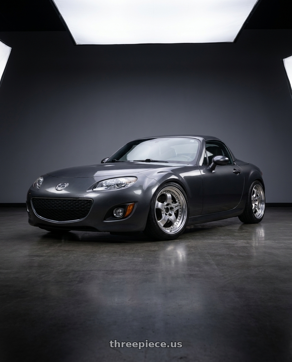 2014 Mazda Miata with Work Meister S1 3P 5x114.3 17x7.5+17 W Disk Bright Buff Finish wheels