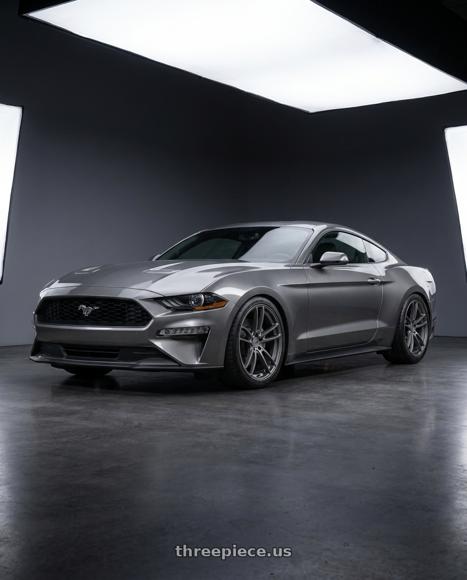 2021 Ford Mustang GT with American Racing AR941 MACH FIVE 5X114.3 20X10 +35 GRAPHITE wheels