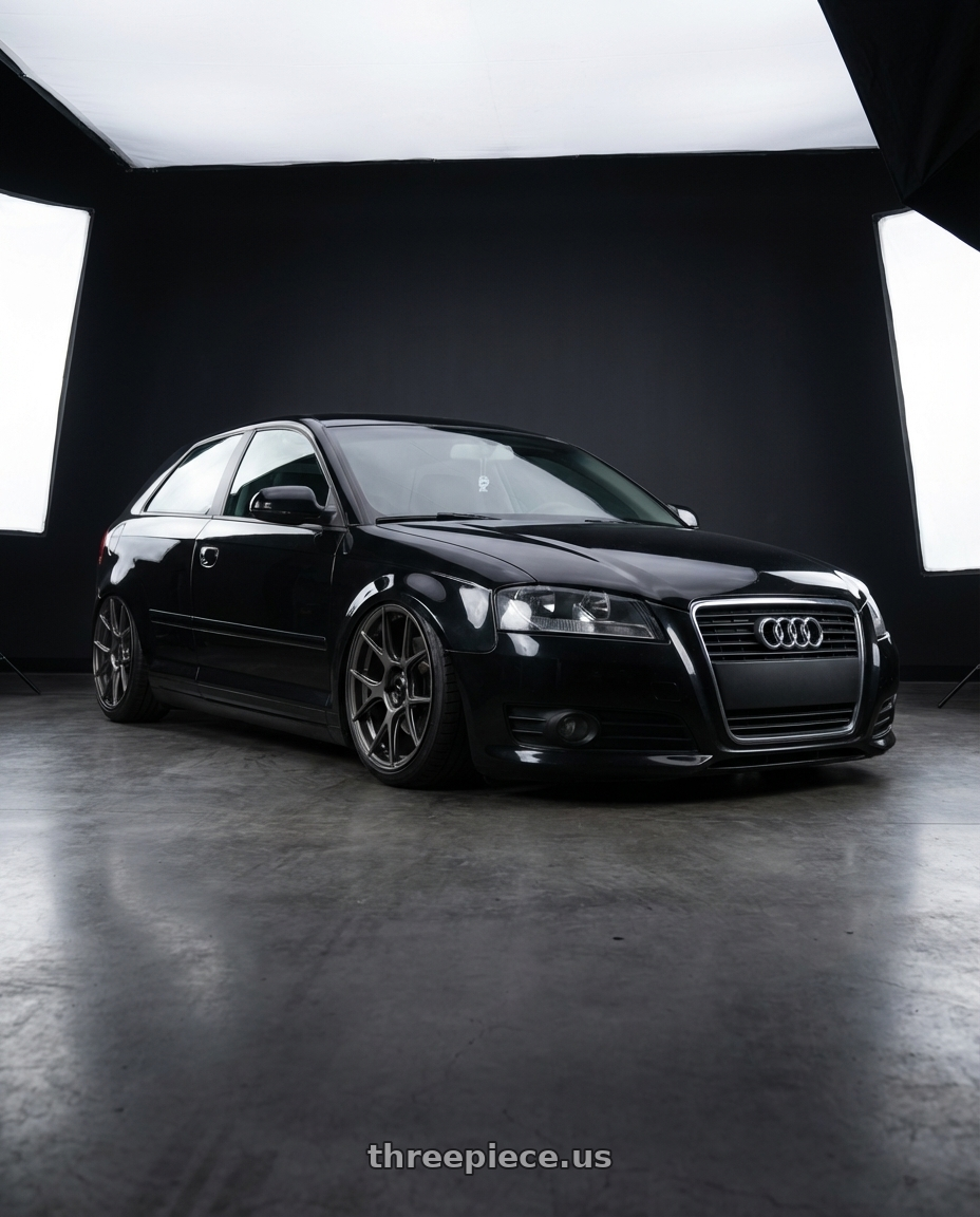 2012 Audi A3 8P with Konig Ampliform 5x112 19x8.5+32 Dark Metallic Graphite wheels
