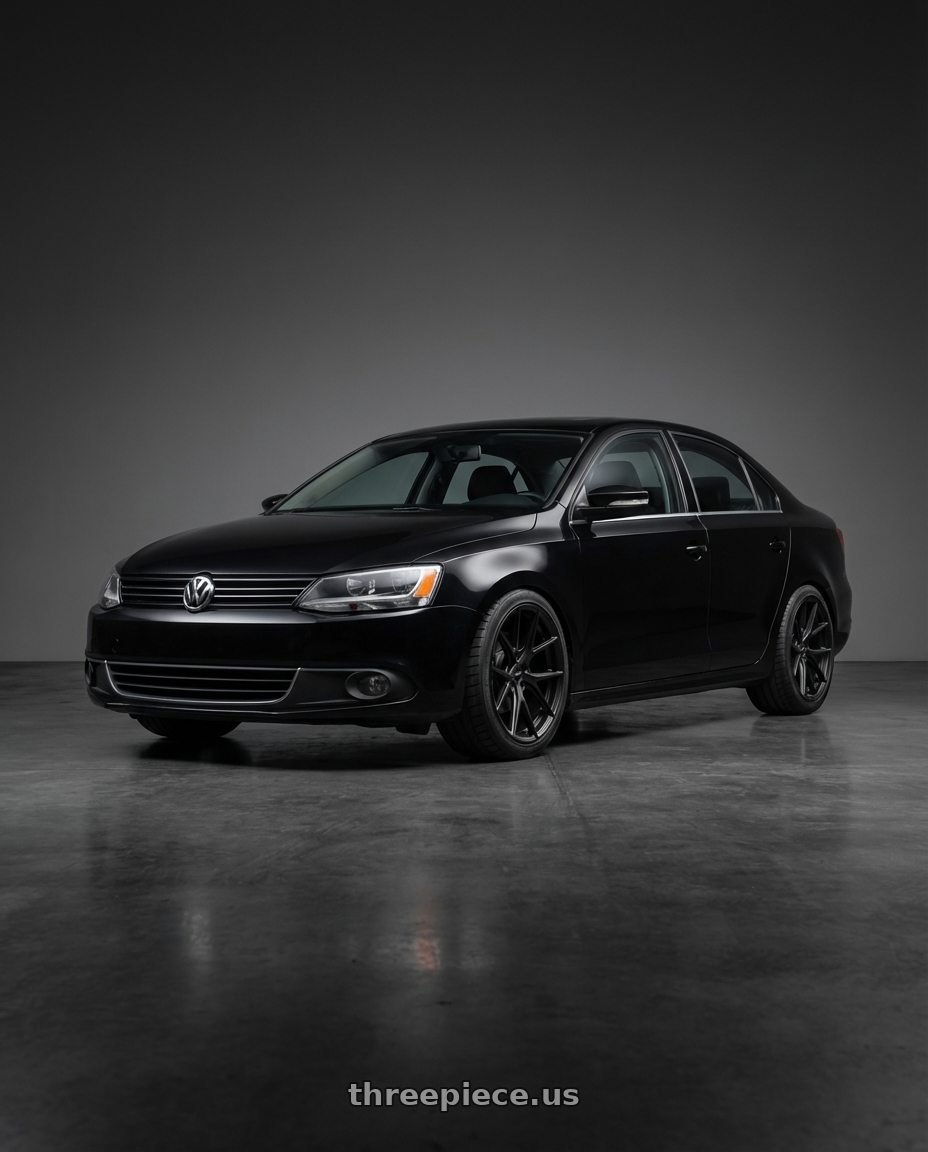 2013 Jetta TSI mk6  with Bravado 08B Tribute 5x114.3 19x9.5 +35 Matte Black wheels